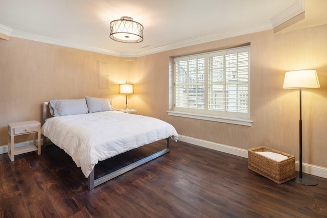 1112 Vincent Ave S, Minneapolis, MN 55405 - bedroom featuring ornamental molding, wood finished floors, and baseboards