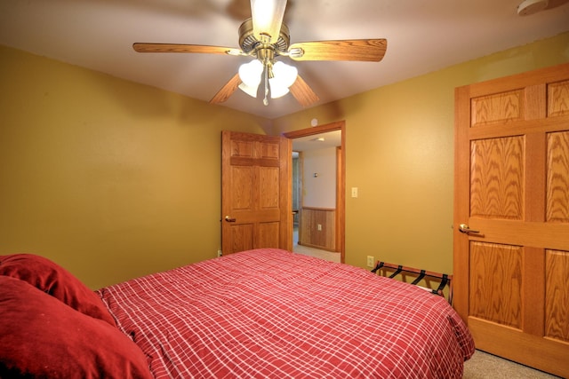 27166 Hersant Rd, Meenon Twp, WI 54893 - bedroom featuring carpet and a ceiling fan