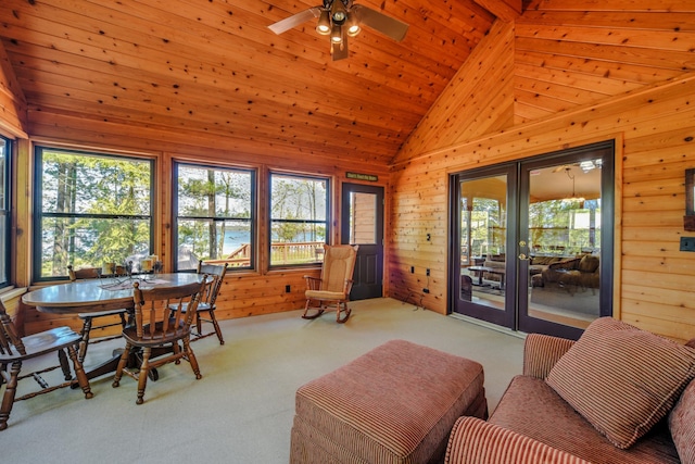 27166 Hersant Rd, Meenon Twp, WI 54893 - sunroom / solarium with vaulted ceiling and french doors