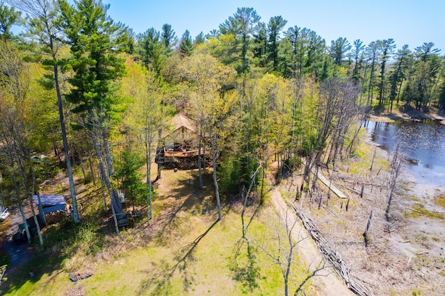 27166 Hersant Rd, Meenon Twp, WI 54893 - drone / aerial view of a large body of water and a heavily wooded area