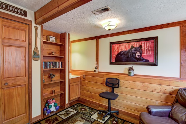 14177 205th St N, Scandia, MN 55073 - office with a textured ceiling and wooden walls