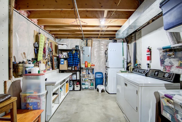 14177 205th St N, Scandia, MN 55073 - unfinished basement featuring washing machine and dryer