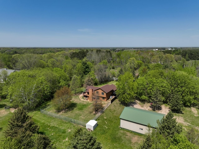 14177 205th St N, Scandia, MN 55073 - aerial view of property and surrounding area featuring a heavily wooded area