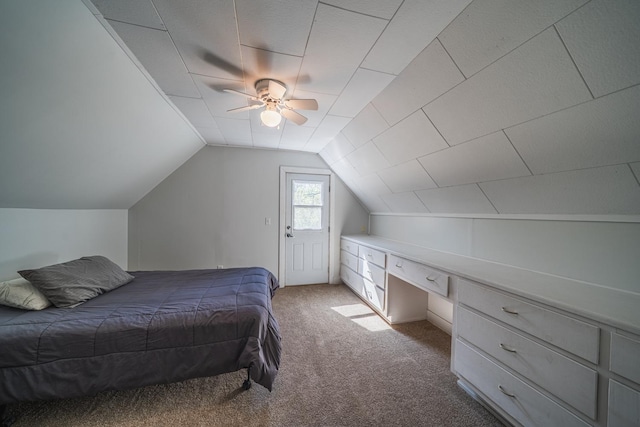 28571 Buffalo Lake Rd, Richwood Twp, MN 56521 - carpeted bedroom with vaulted ceiling and ceiling fan