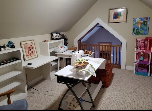 28571 Buffalo Lake Rd, Richwood Twp, MN 56521 - office space featuring lofted ceiling and carpet flooring