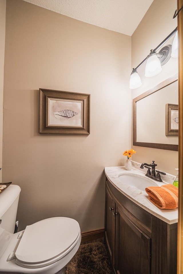28571 Buffalo Lake Rd, Richwood Twp, MN 56521 - half bathroom with toilet, vanity, and baseboards