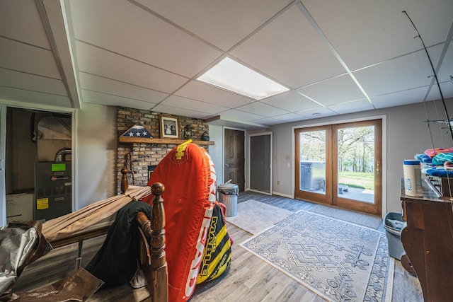 28571 Buffalo Lake Rd, Richwood Twp, MN 56521 - recreation room with a paneled ceiling and wood finished floors
