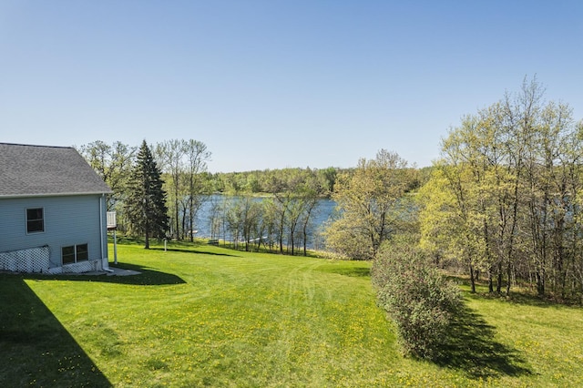 28571 Buffalo Lake Rd, Richwood Twp, MN 56521 - view of grassy yard with a water view