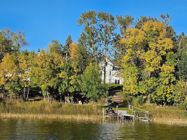 28571 Buffalo Lake Rd, Richwood Twp, MN 56521 - dock featuring a water view and boat lift