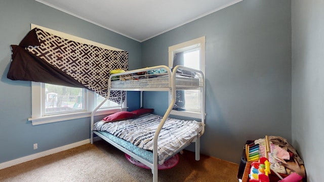 235 2nd Ave N, Isle, MN 56342 - bedroom featuring crown molding, multiple windows, carpet flooring, and baseboards