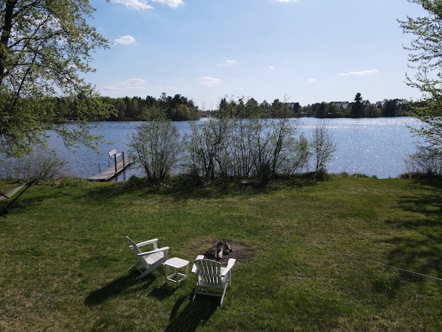 10415 Sorenson Dr, Hayward, WI 54843 - water view featuring a boat dock