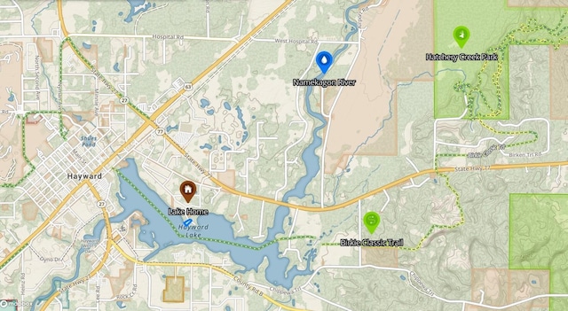 10415 Sorenson Dr, Hayward, WI 54843 - map of property with streets / nearby areas