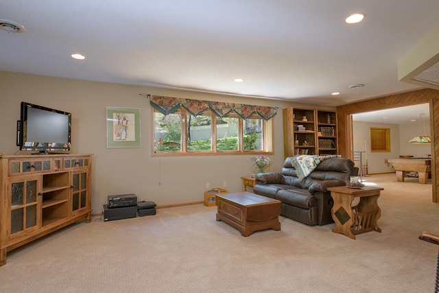 514 10th St N, Sartell, MN 56377 - living room with carpet flooring, recessed lighting, and baseboards