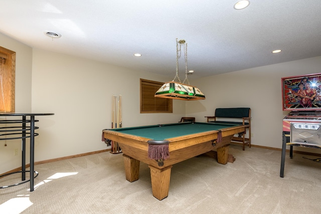 514 10th St N, Sartell, MN 56377 - game room with light carpet, recessed lighting, baseboards, and pool table
