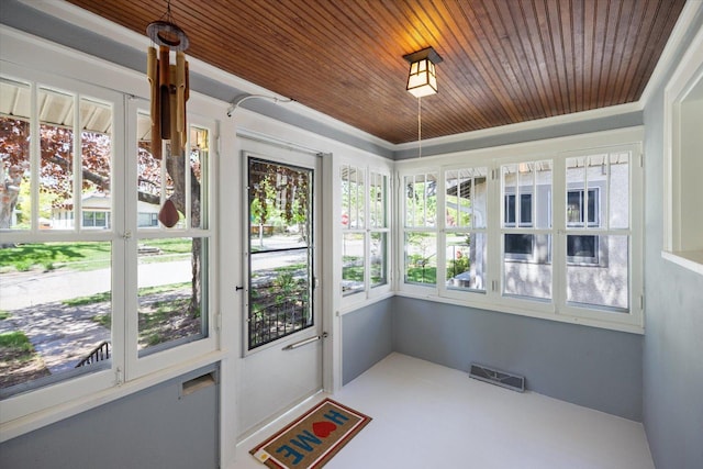 4505 47th Ave S, Minneapolis, MN 55406 - unfurnished sunroom featuring wooden ceiling
