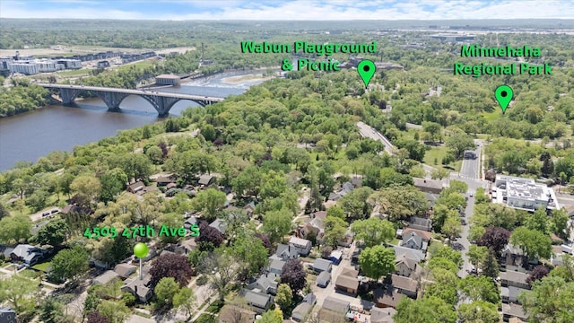 4505 47th Ave S, Minneapolis, MN 55406 - aerial view of a notable bridge and a nearby body of water