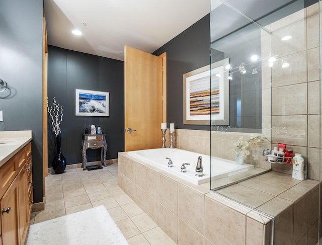 100 2nd St NE Unit A270, Minneapolis, MN 55413 - bathroom with a garden tub, tile patterned flooring, and vanity