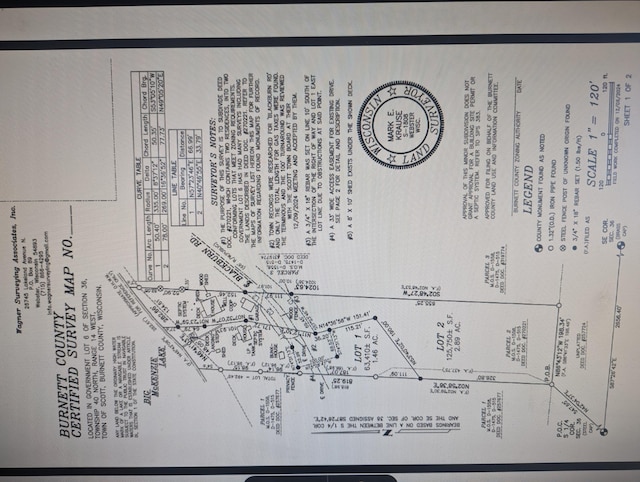 1192 Blackburn Rd, Scott Twp, WI 54801 - survey map / technical document