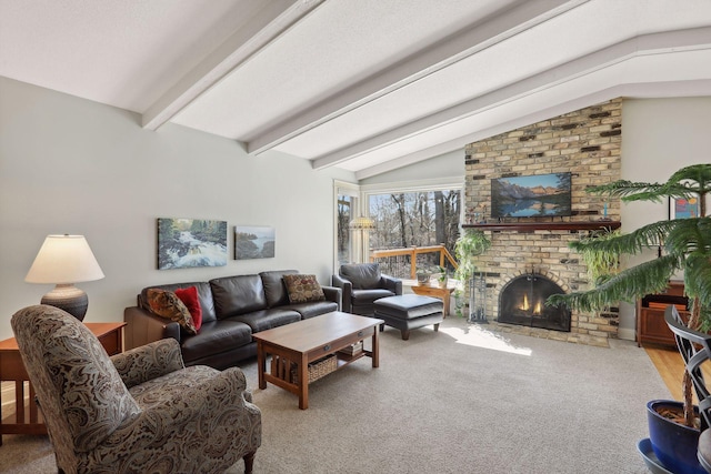 2241 17th St NW, New Brighton, MN 55112 - carpeted living area featuring a fireplace