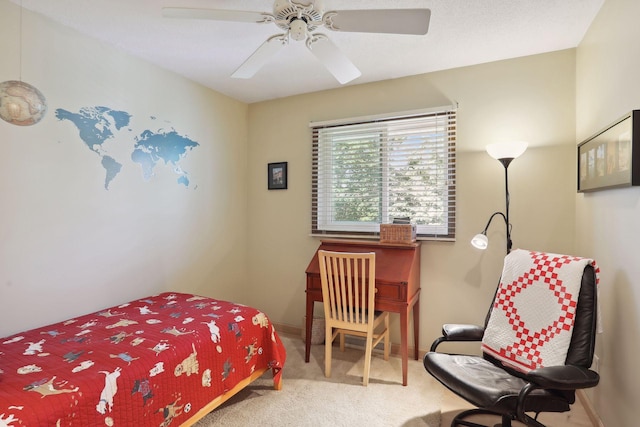 2241 17th St NW, New Brighton, MN 55112 - carpeted bedroom with baseboards and ceiling fan