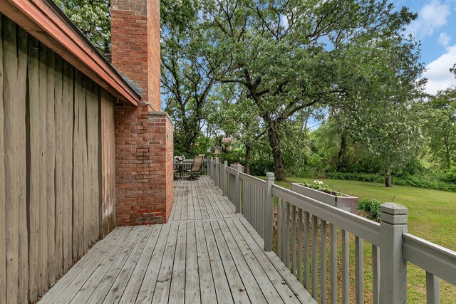 13047 Endicott Dr NW, Clearwater, MN 55320 - wooden terrace featuring a yard and outdoor dining area