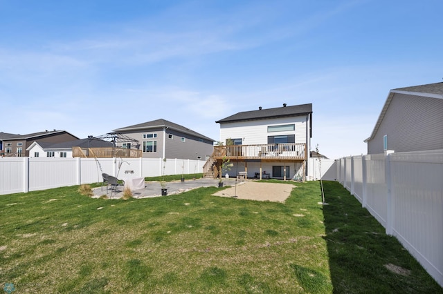 977 Ashley Dr W, West Fargo, ND 58078 - rear view of property featuring a patio, a deck, and stairway