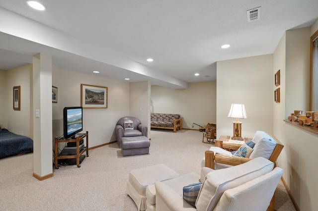 19136 Concord Ct NW, Elk River, MN 55330 - living area with carpet floors, recessed lighting, and baseboards