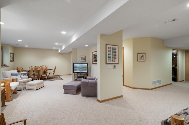 19136 Concord Ct NW, Elk River, MN 55330 - living area featuring carpet flooring, recessed lighting, and baseboards