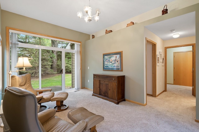 19136 Concord Ct NW, Elk River, MN 55330 - living area with light carpet and a chandelier