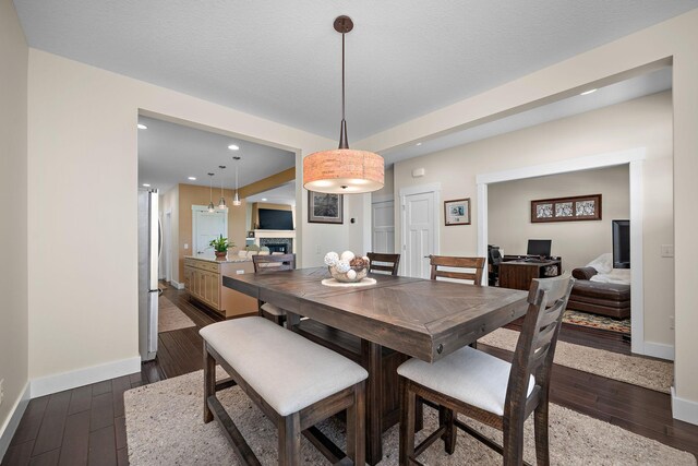 1013 Planters Path, Bayport, MN 55003 - dining room featuring baseboards, dark wood-style flooring, and recessed lighting