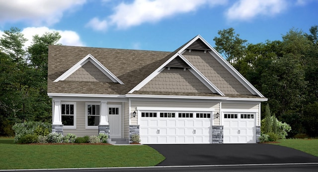 1951 Fulton Rd, Carver, MN 55315 - craftsman inspired home with asphalt driveway, an attached garage, a front yard, and roof with shingles
