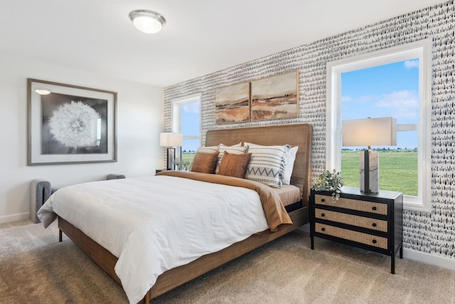 1951 Fulton Rd, Carver, MN 55315 - bedroom featuring carpet flooring, wallpapered walls, and baseboards