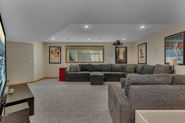 1502 9th St N, Sartell, MN 56377 - carpeted living room featuring recessed lighting and baseboards