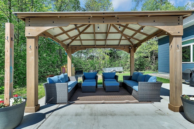 1502 9th St N, Sartell, MN 56377 - view of patio / terrace featuring outdoor lounge area and a gazebo