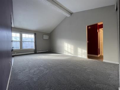 bonus room featuring baseboard heating, carpet flooring, and baseboards