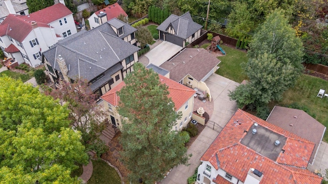 aerial view of residential area