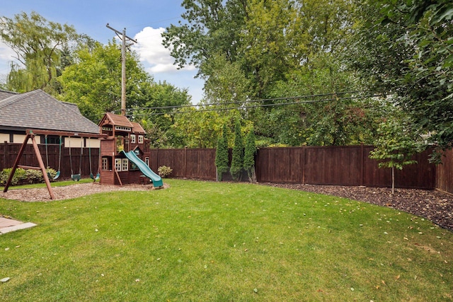 view of yard featuring a playground
