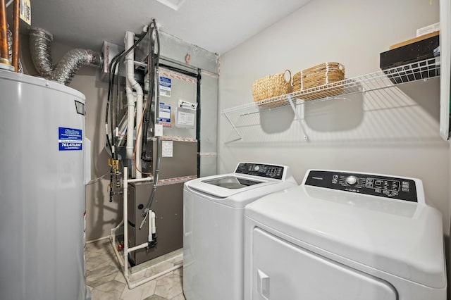 20059 62nd Pl, Corcoran, MN 55340 - laundry area with washer and dryer, water heater, and heating unit