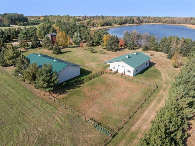 overview of rural landscape with a nearby body of water