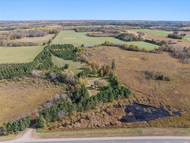 aerial overview of property's location featuring rural landscape