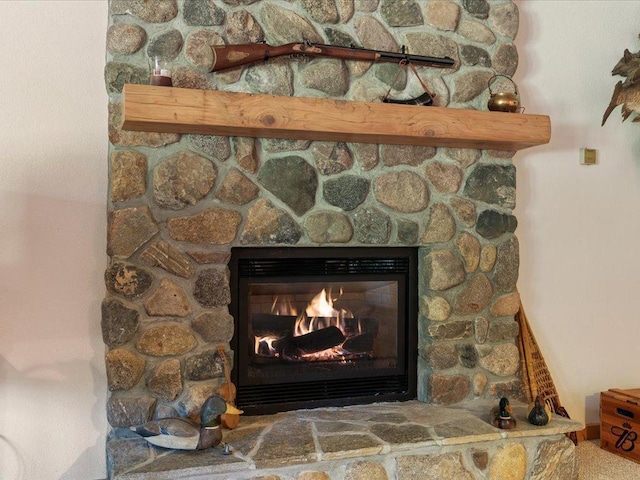 detailed view of a fireplace