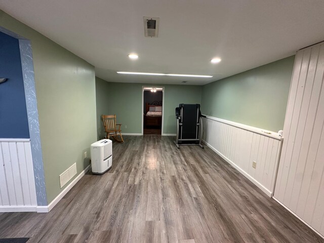 4220 23rd St NW, Willmar, MN 56201 - basement featuring wood finished floors, recessed lighting, and baseboards