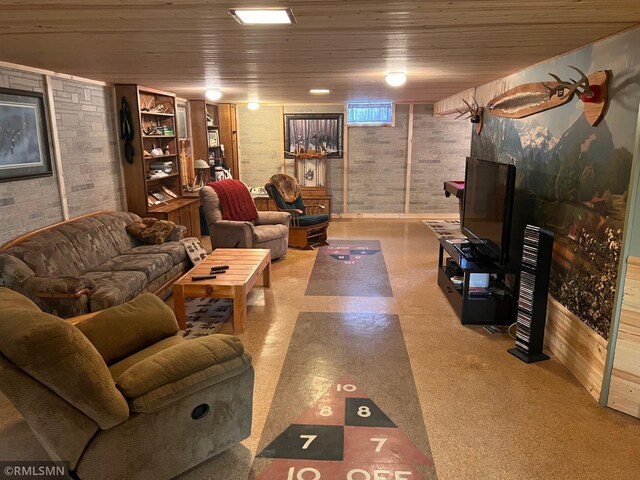 404 Clayborn Ave, Parkers Prairie, MN 56361 - living room with wooden ceiling