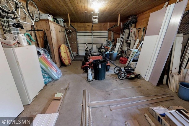 404 Clayborn Ave, Parkers Prairie, MN 56361 - garage featuring wooden ceiling