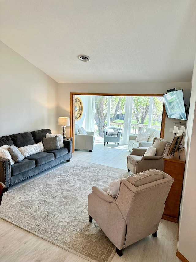 living area with wood finished floors