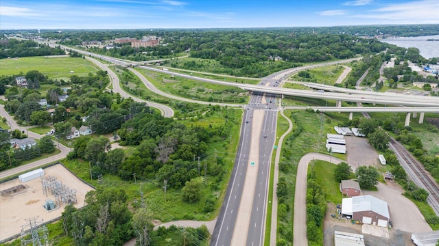 5844 Stagecoach Trl N, Oak Park Heights, MN 55082 - aerial view of property's location featuring a highway
