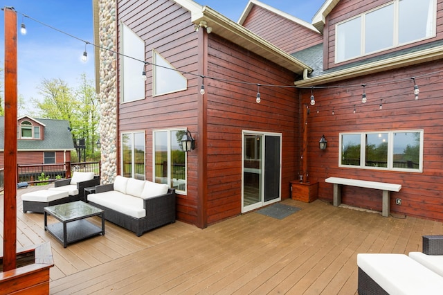 5784 Mcgowan Rd, Brainerd, MN 56401 - wooden deck featuring an outdoor living space