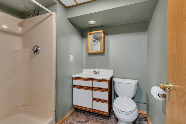 1317 8th Ave N, Saint Cloud, MN 56303 - full bath with baseboards, a shower, toilet, and vanity