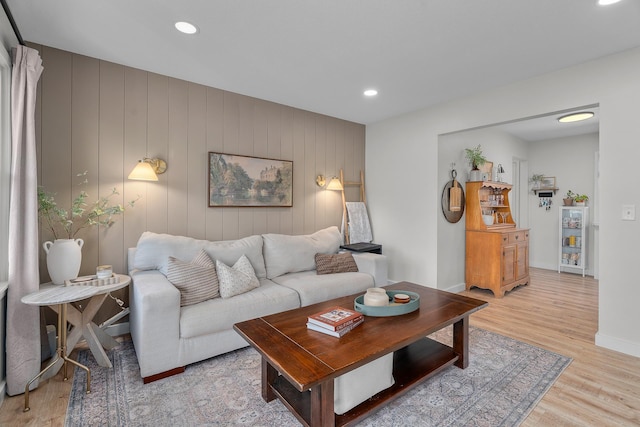 816 5th St S, Stillwater, MN 55082 - living area with light wood finished floors, recessed lighting, and baseboards