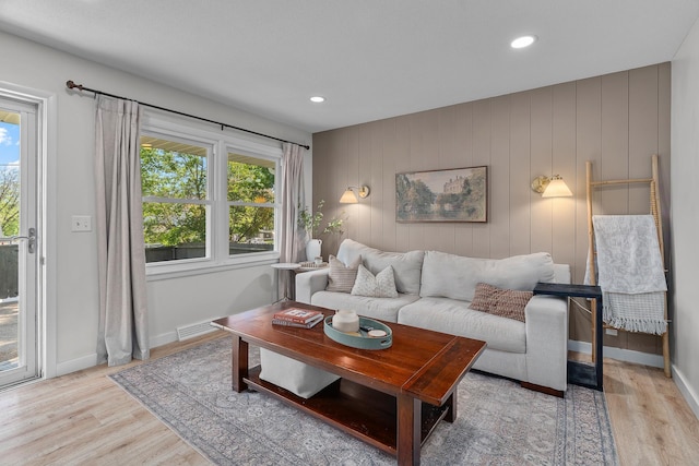 816 5th St S, Stillwater, MN 55082 - living area with healthy amount of natural light, light wood-style floors, recessed lighting, and baseboards